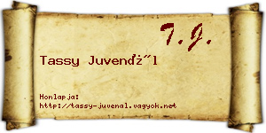 Tassy Juvenál névjegykártya